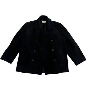 Y2K J Crew black button up preppy jacket dark academia style classic size L